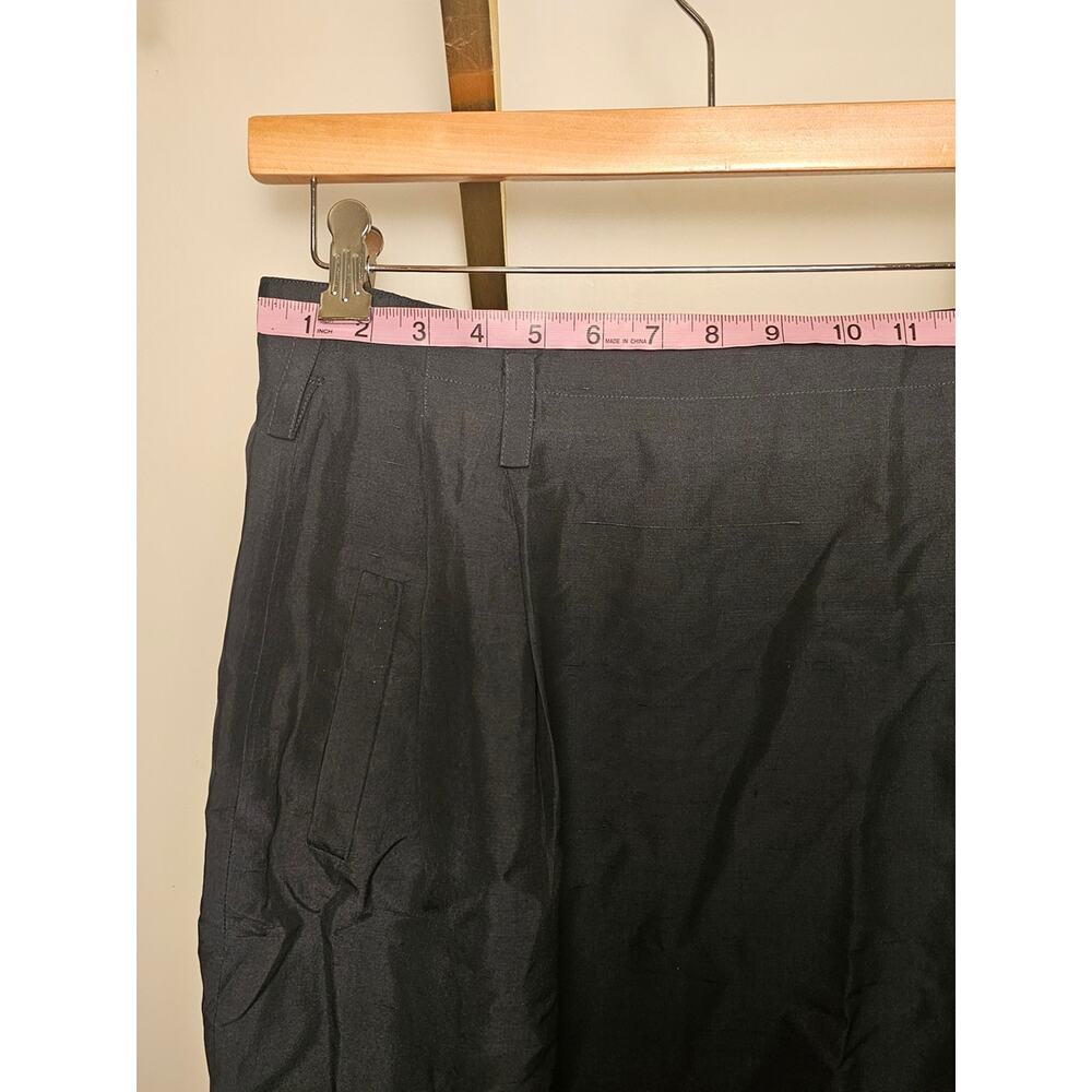 Linda Allard 100% Silk Forrest Green Women's Skirt - Picture 6 of 9